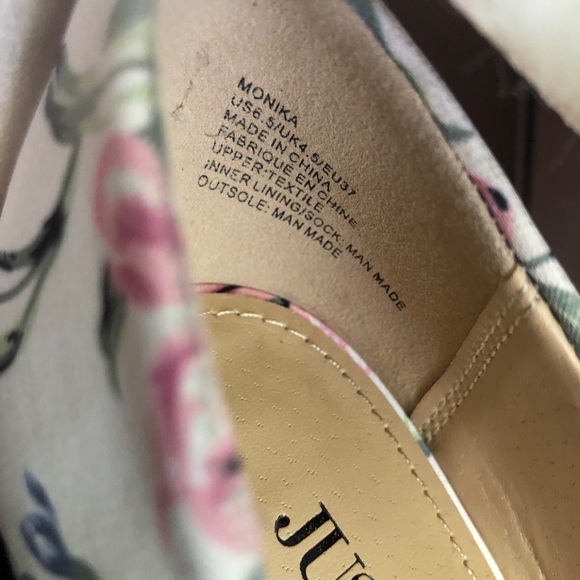 JustFab Monika White Floral heels US6.5UK-4.5EU-37 - Picture 5 of 8